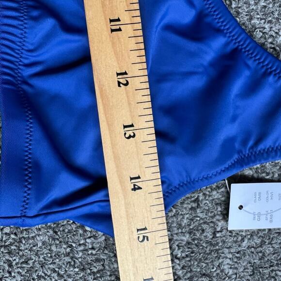 J. Crew Blue Heritage Scoop Neck Bikini Top NWT Size L - Picture 3 of 7